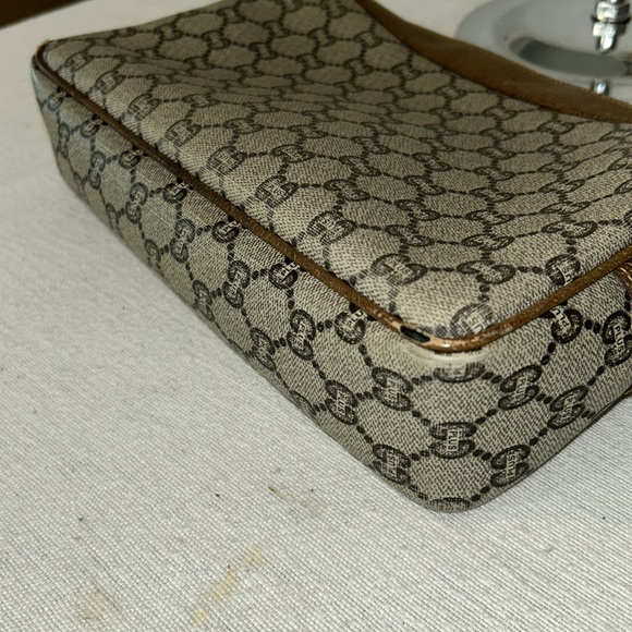 GUCCI GG Plus Monogram Large Leather and Canvas Clutch Bag - Picture 8 of 13